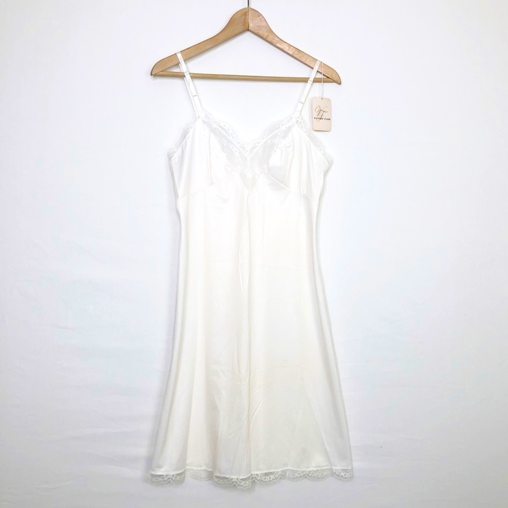 Vanity Fair cream lace slip dress